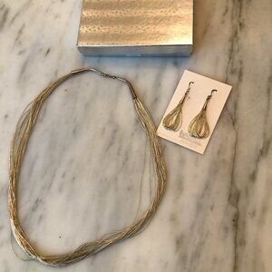 Sterling Silver Necklace and Drop Earrings